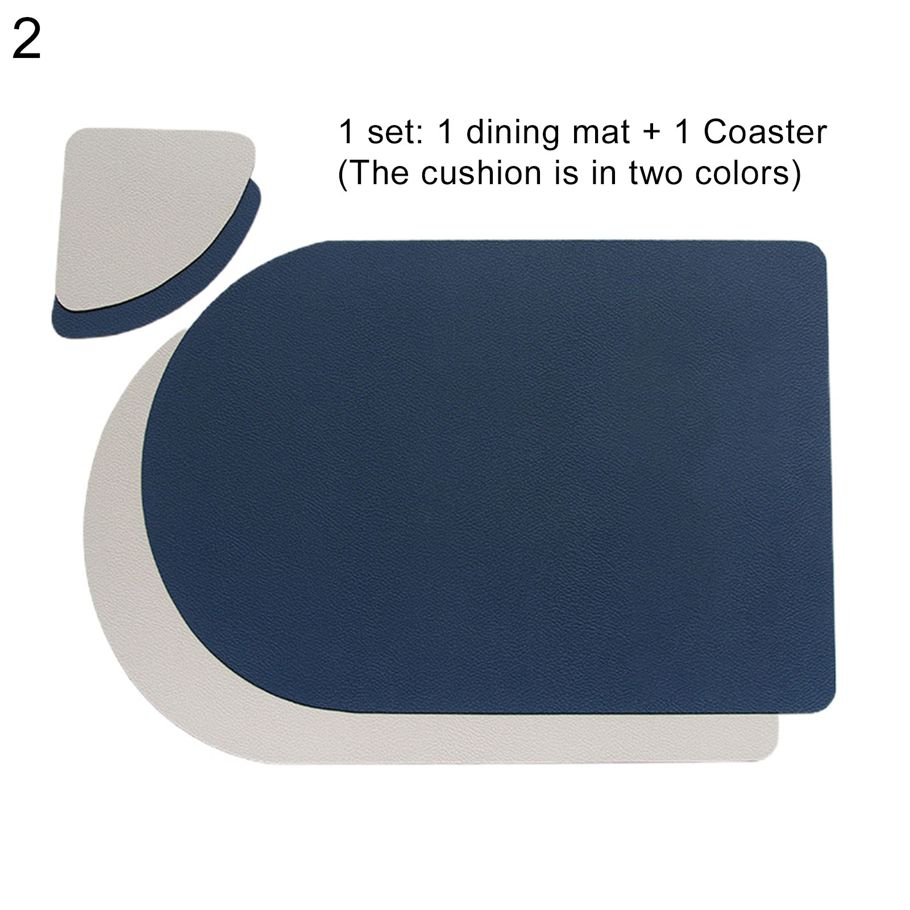 Waterproof Heat Insulation Household Faux Leather Placemat Restaurant Coaster