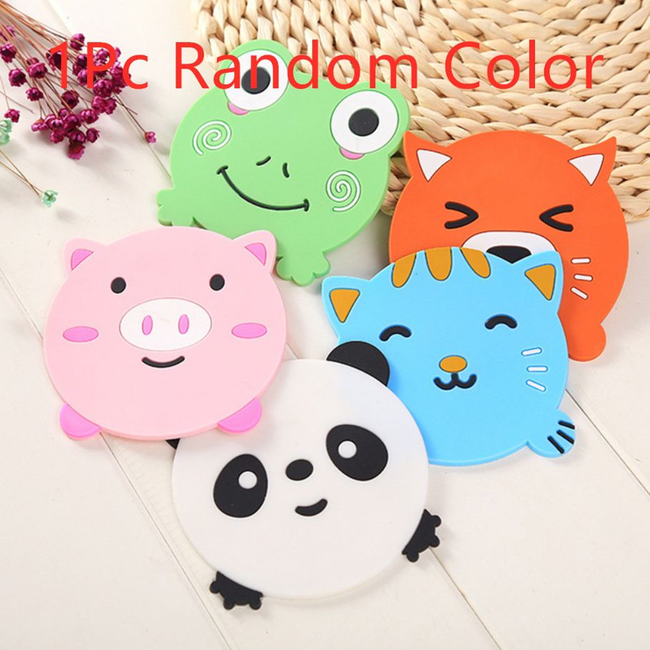 Animal Cartoon Shape Silicone Coaster Coffee Table Cup Mats Pad Placemat Kitchen Accessories with wear-resisting property