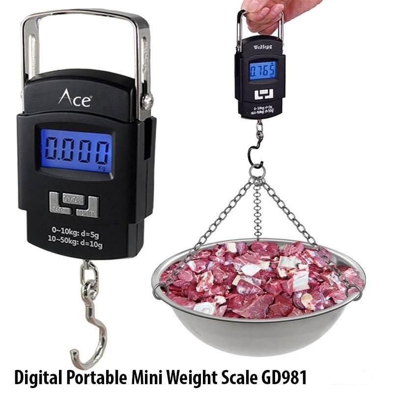 Digital Weight Scale Steel Hook - Black