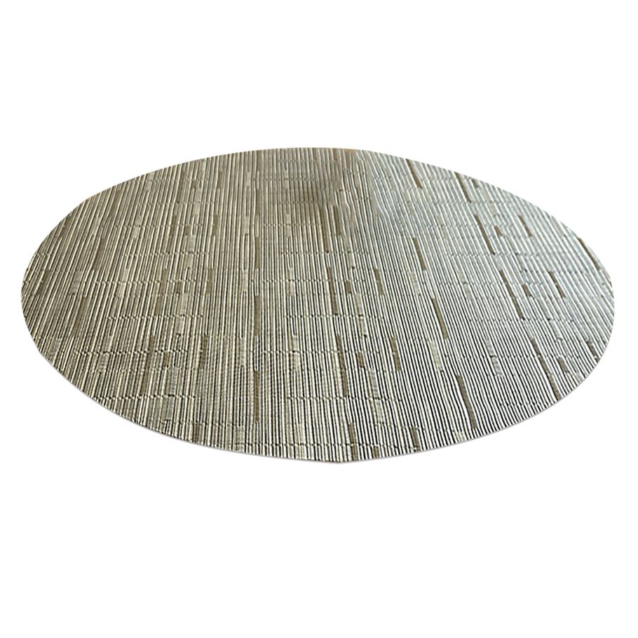 Bamboo Texture Placemat Oval Shape PVC Kitchen Dining Table Mat for Restaurants