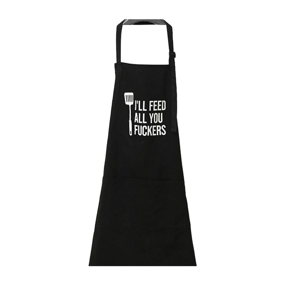 Cooking Bib with Soft Strap Clear Printing Cooking Bib