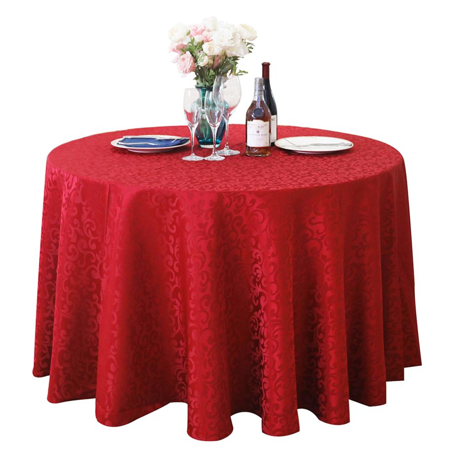 Tablecloth Tear Resistant No Fading Polyester Washable Round Tablecloth for Kitchen