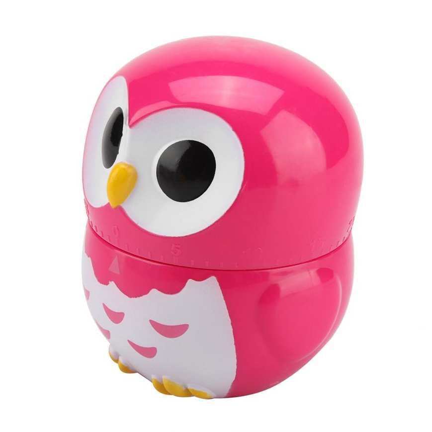 Mechanical Timer Cute Owl Shape Kitchen Manual Home Cooking Counters Clock