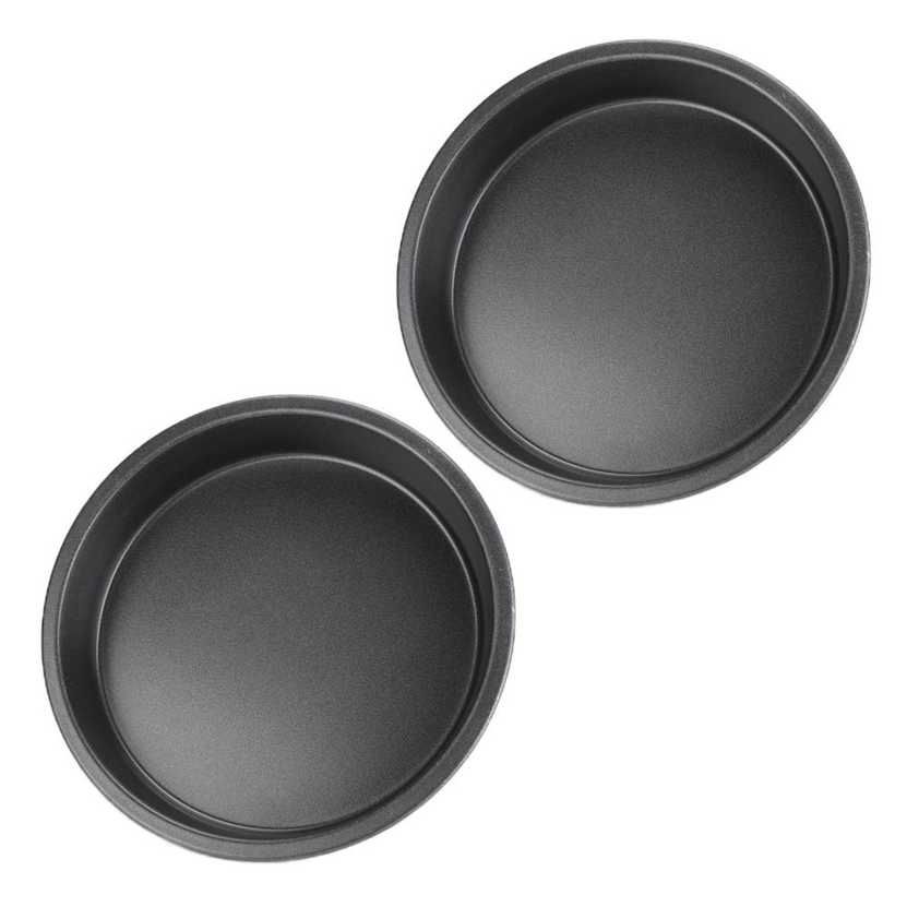 2Pcs Non Stick Pizza Pan Deep Thickened Carbon Steel Baking for Kitchen Bakery