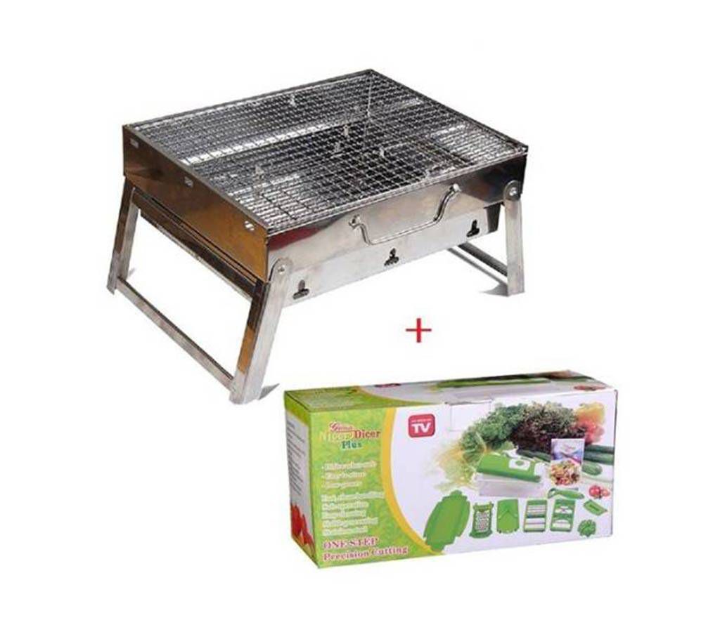 Portable BBQ Stove and Nicer Dicer Plus 