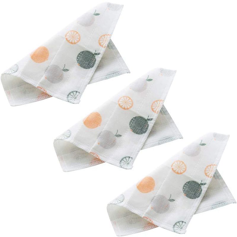 3 Pieces of Fiber Wipe Printing Super Absorbent and Oil-Free Kitchen Cleaning Cloth, Soft and Thick Rag, Dish Towel