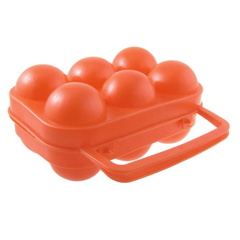 Outdoor Camping Orange Red Folding Plastic Egg Tray Box Case