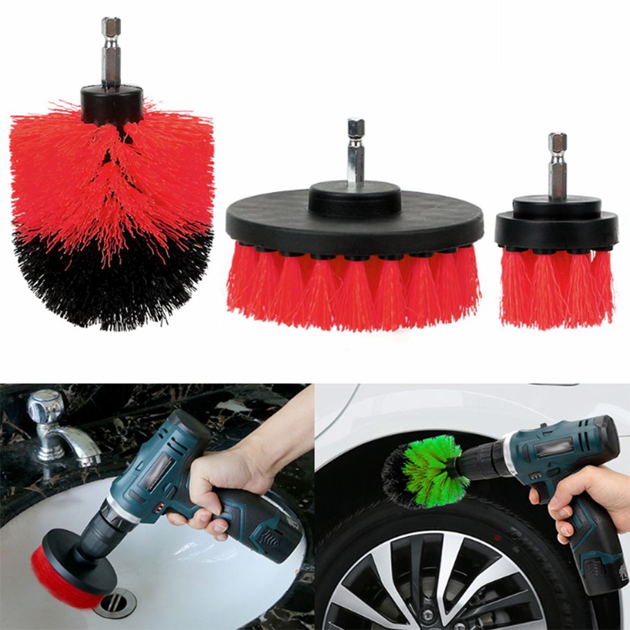 Power Scrubber Drill Brush Kit Hard Bristle Brush Car Detailing Washing Home Cleaning