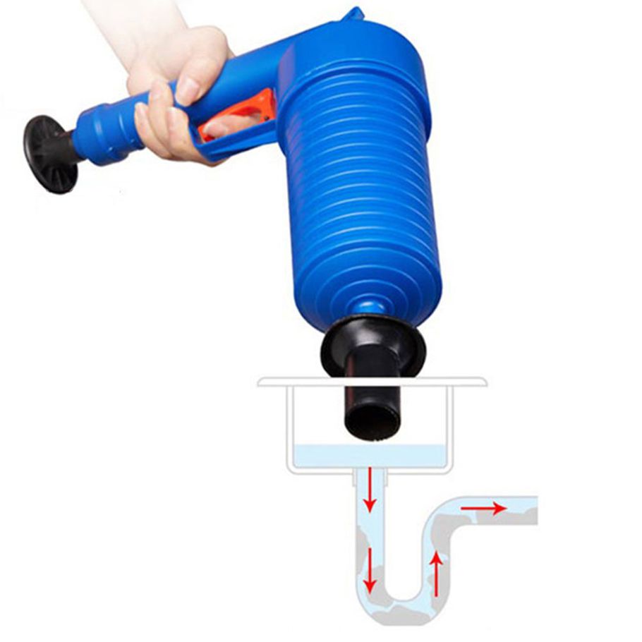 Toilet Cleaner High Pressure Air Drain Clogged Pipes Sewer Unclog Plunger Tool