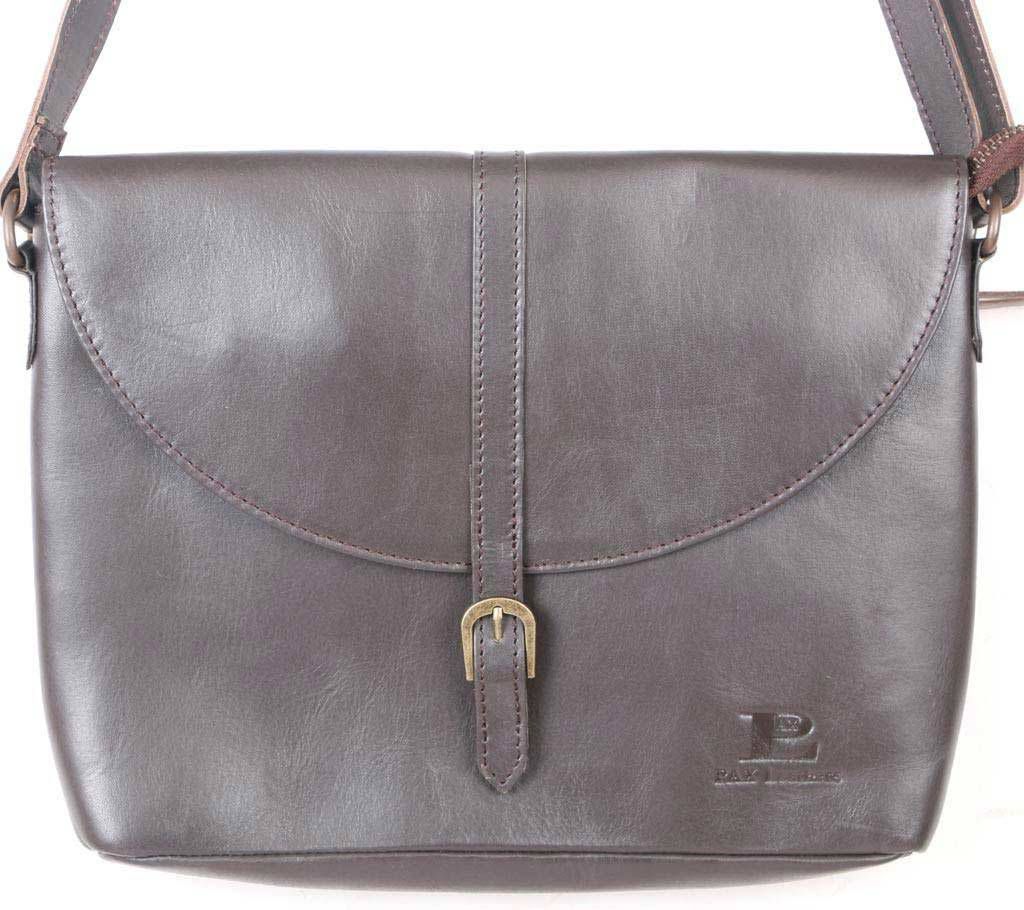 Ladies Chocolate Leather Side Bag