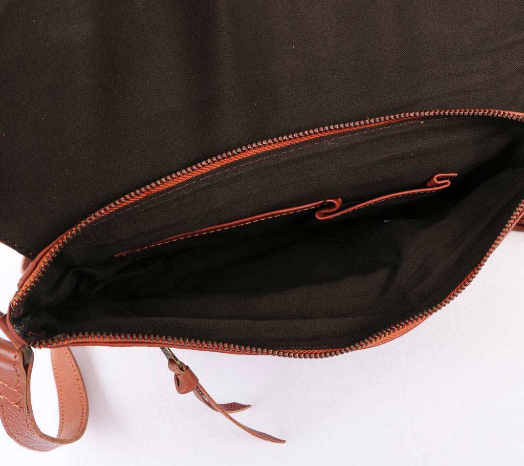 Ladies Brown Leather Side Bag