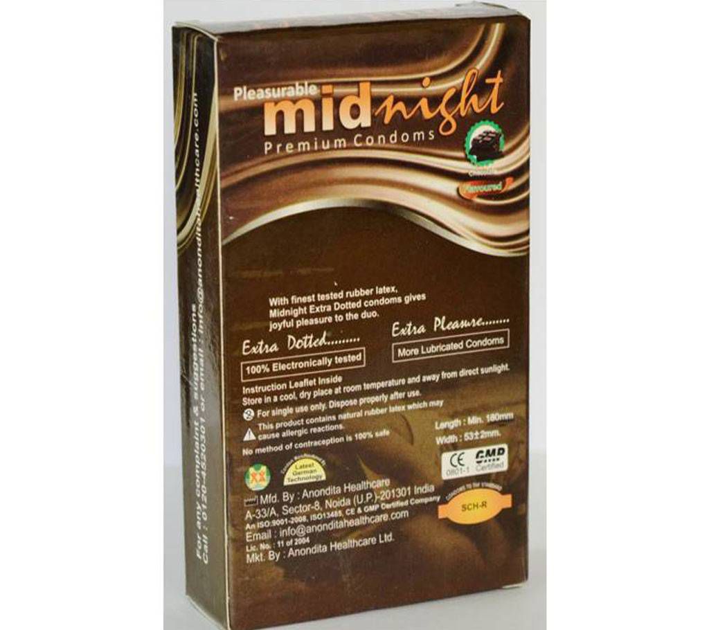 Midnight Chocolate Flavour Condom-10pcs