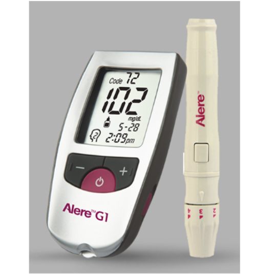Alere G1 Glucometer with 25 Strips and 10 Round Lancets
