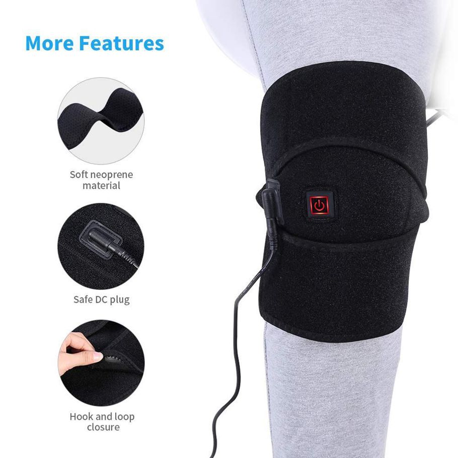 1pc Heated Knee Support Brace Wrap USB Electric Heating Knee Pad Rechargeable Knee Protector For Arthritis Pain Knee