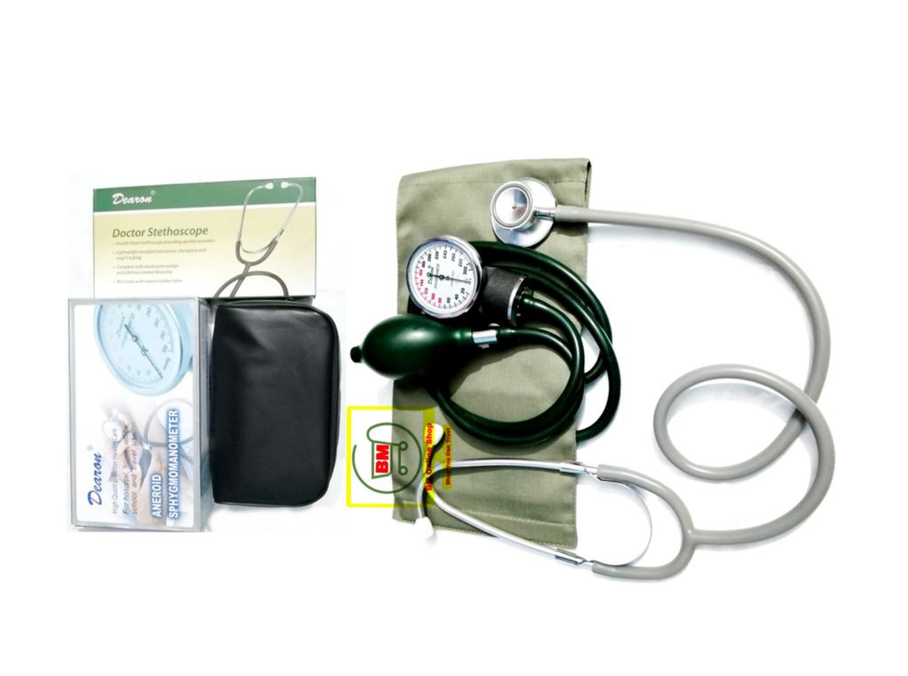 Dearon Blood Pressure Machine Monitor Sphygmomanometer- Analog Aneroid BP Machine Set With Free Stethoscope