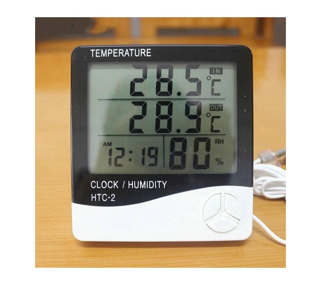 HTC-2 Digital Indoor/Outdoor Thermo-hygrometer Temperature Humidity Meter with Time/Clock Home & Industrial Room Temperature