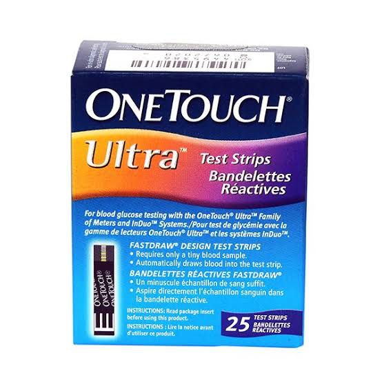One Touch Ultra Strips - 25 Strips Blood Glucose Test Strips