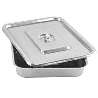 Stainless Steel Instrument Tray With Lid Medical Dental Storage Box Case For Dressing and others Size (8 x 10) inches