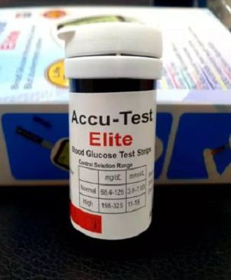 Accu Test Elite Blood Glucose Check Strip 25 pcs (No Box Only Vail)