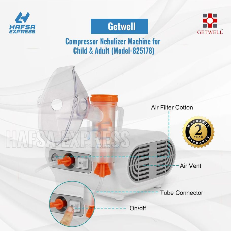 Getwell Compressor Nebulizer Machine for Child & Adult (Model-825178)