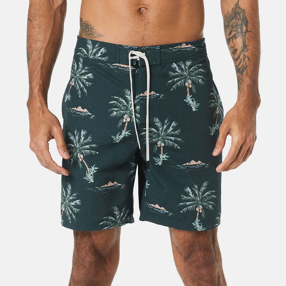 Printed Fixed Waist Mid Length Boardie Shorts