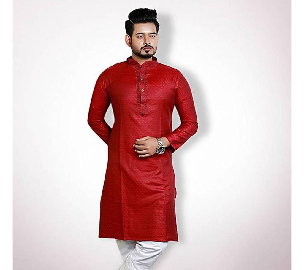 Red Cotton Short Panjabi for Men