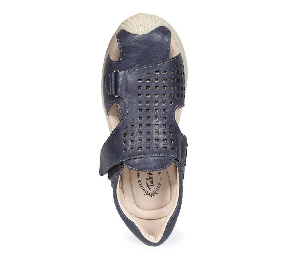 Twinkler Dark Blue Leather Senior Boy's Sandal Shoe