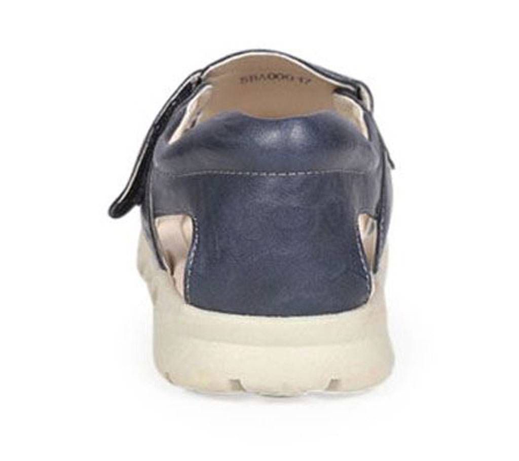 Twinkler Dark Blue Leather Senior Boy's Sandal Shoe