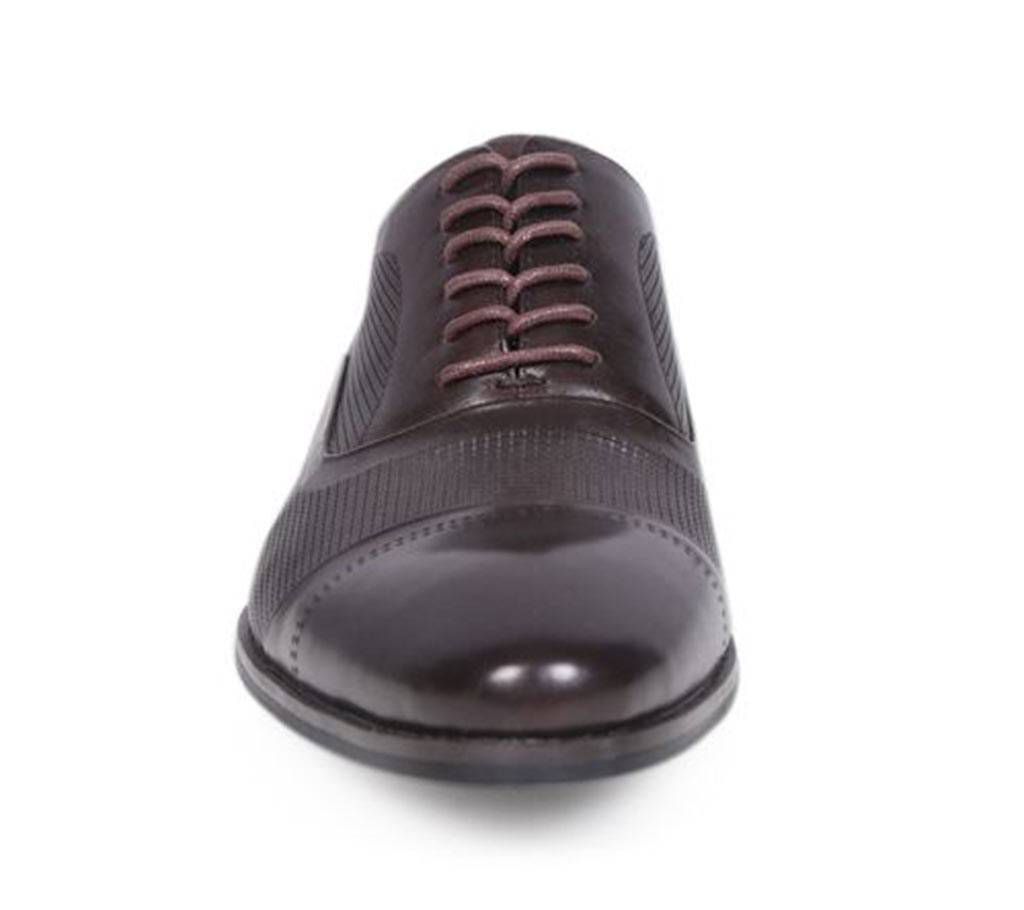 Venturini Men's Dark Brown Embossed Leather Casual Shoe

