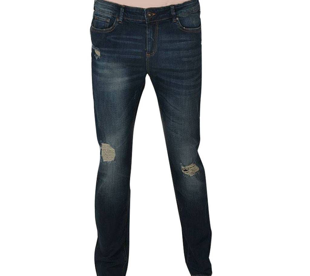 Menz Slim Fit Scratched Jeans Pants