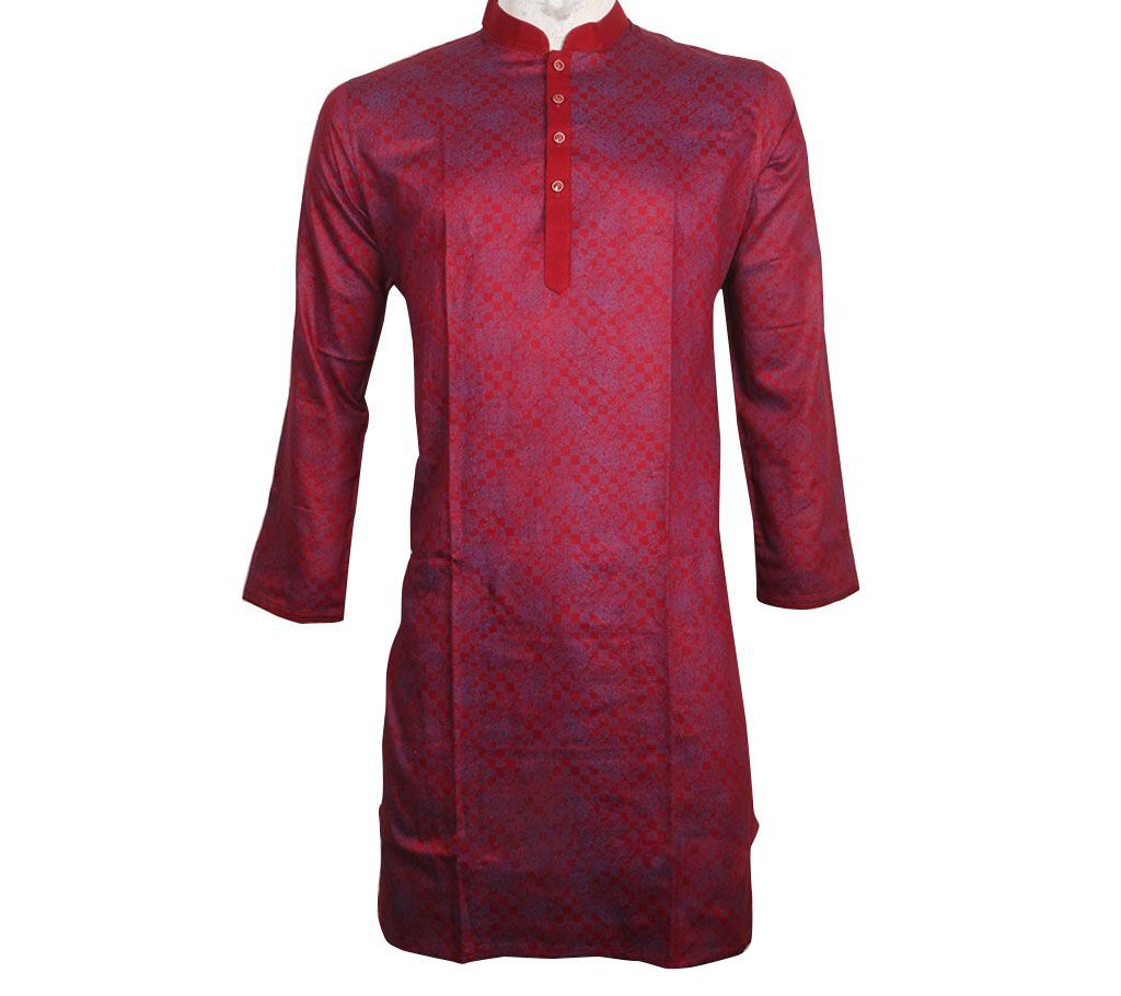 Maroon Satton Fabric Panjabi For Men