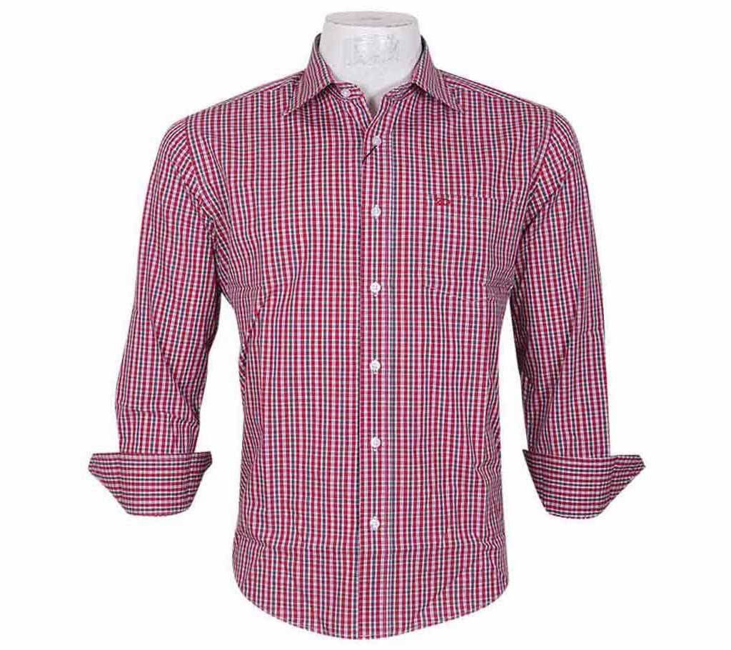 Gent's Full-Sleeve Checked Cotton Formal Shirt