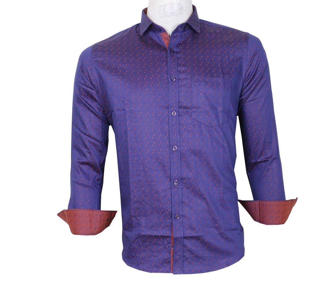 Gents Full-Sleeve Cotton Dot Slim Fit Shirt