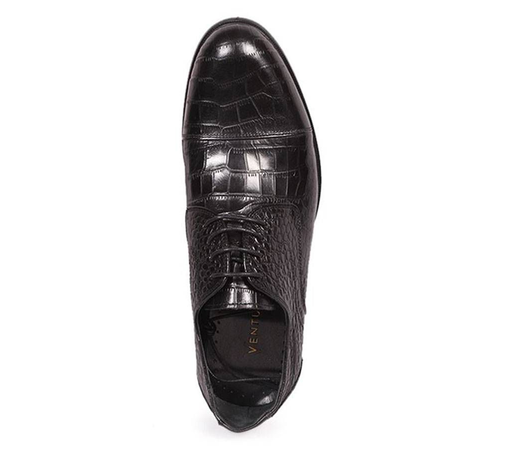 Venturini Men's Black Burnish Leather Casual Shoe

