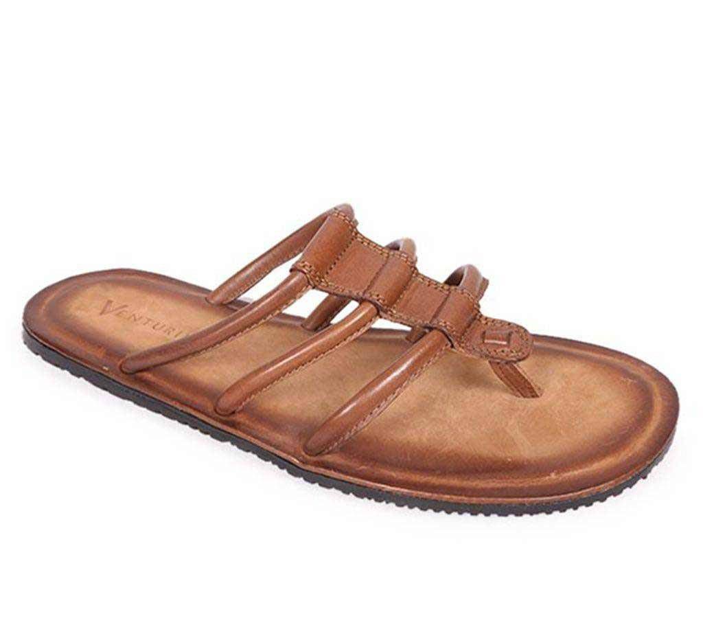 Venturini Men's Brown Soft Leather Sandal

