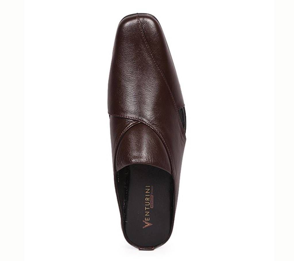 Venturini Men's Brown Soft Leather Heel Sandal

