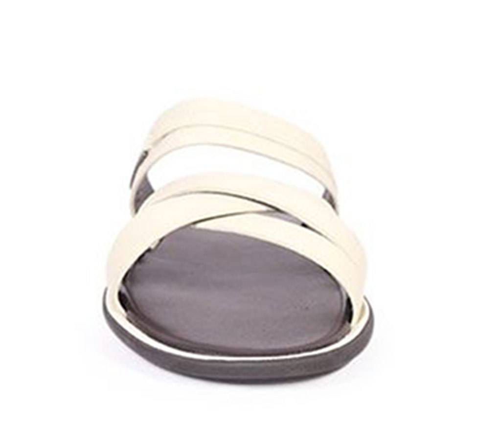 Venturini Men's White Soft Leather Sandal

