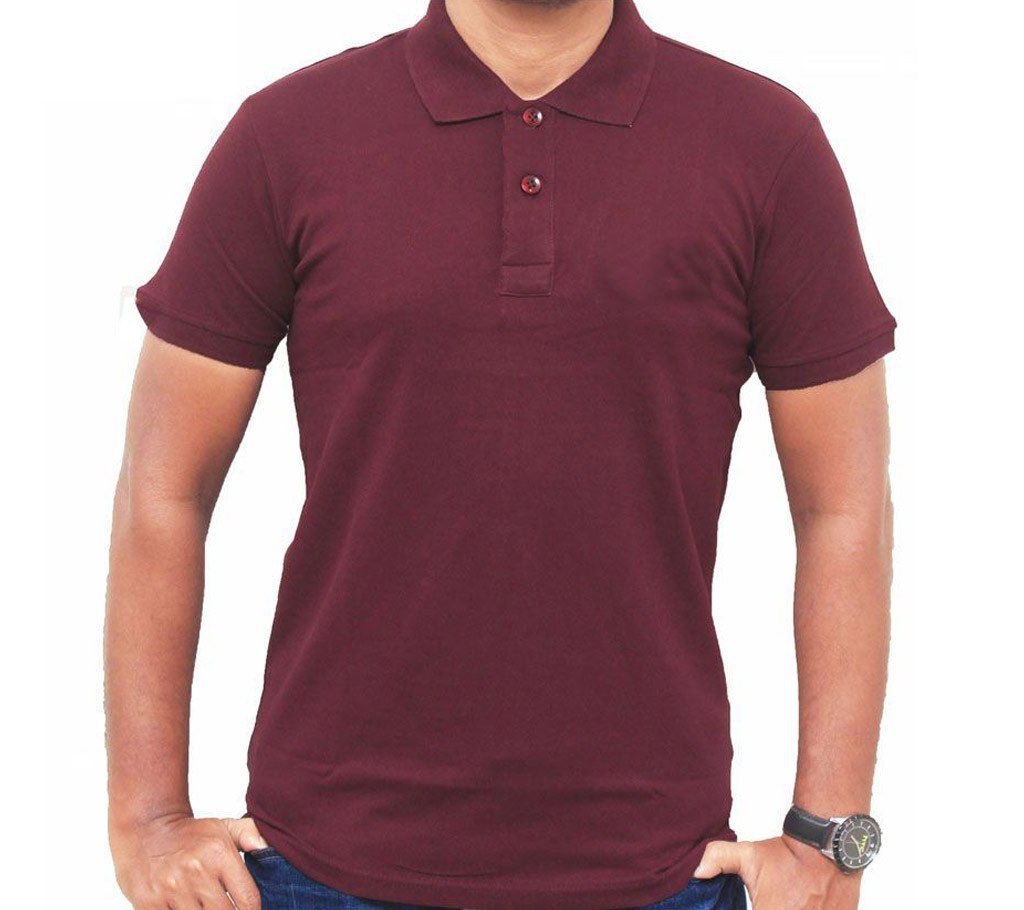 Men's Maroon Color Polo Shirt