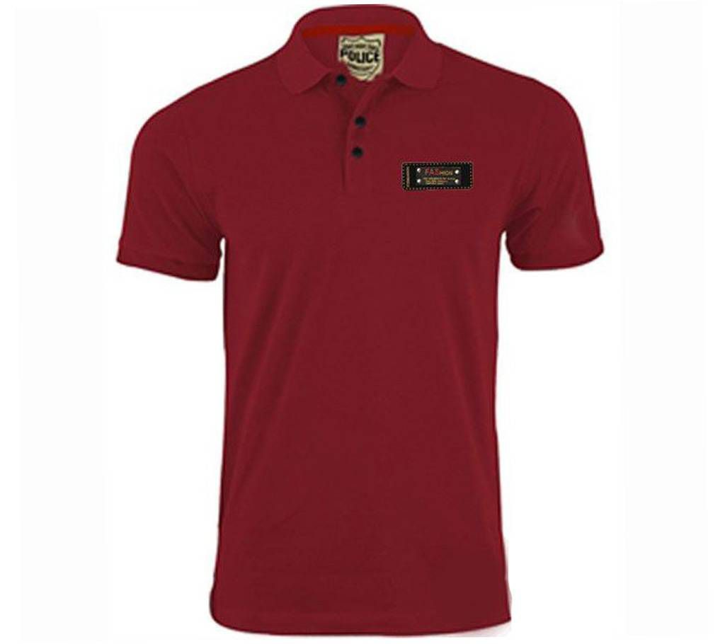 Men's Red Color Polo Shirt