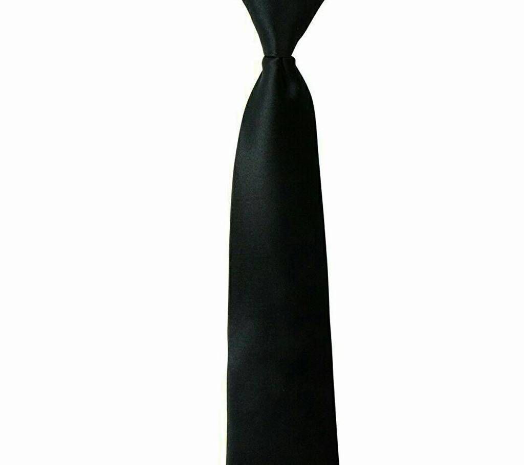 Black formal medium size tie for men 