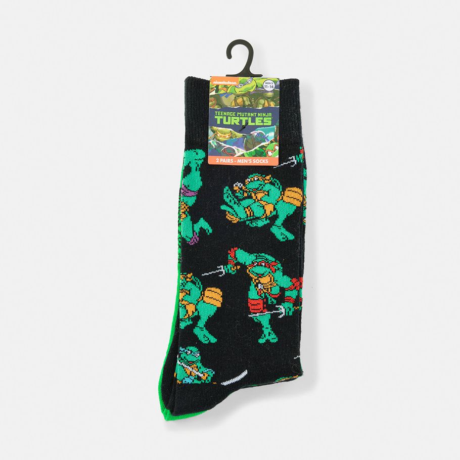 2 Pack Teenage Mutant Ninja Turtles License Socks