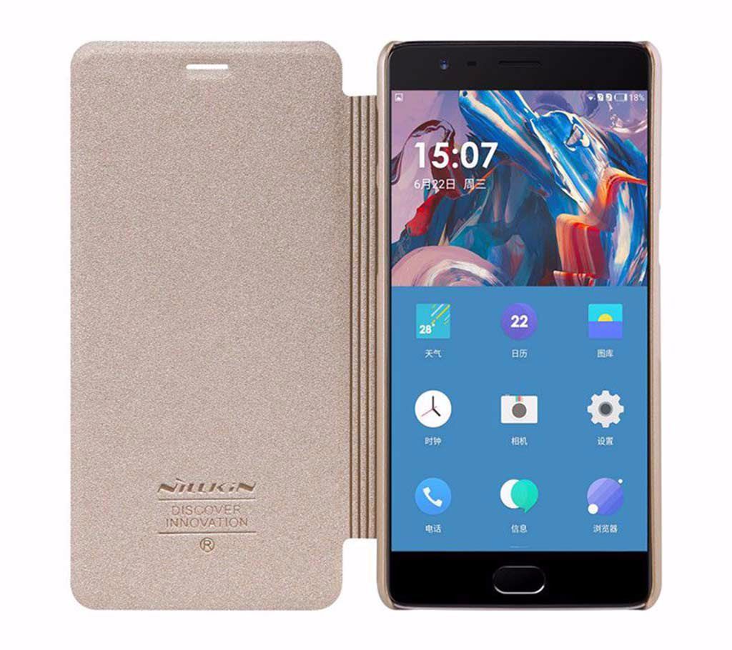 NILLKIN LEATHER CASE FOR ONEPLUS 3 -Golden