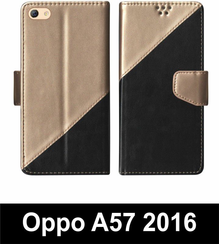 korumacase Flip Cover for Oppo A57 (2016) Multicolor  (Black, Shock Proof, Pack of: 1)