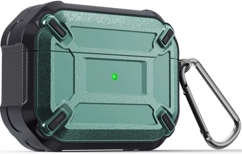 Nik's World Front & Back Case for AirPods Pro Front LED Visible Rugged Armor Protective Cover Compatible with AirPod 3/2/1  (Green, Shock Proof, Pack of: 1)