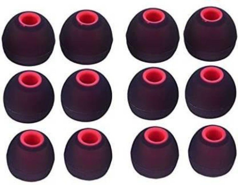YTM red 12 pcs es cover only for es Silicone replacement In The Ear In The Ear Headphone Cushion  (Pack of 6, Grey, Red)