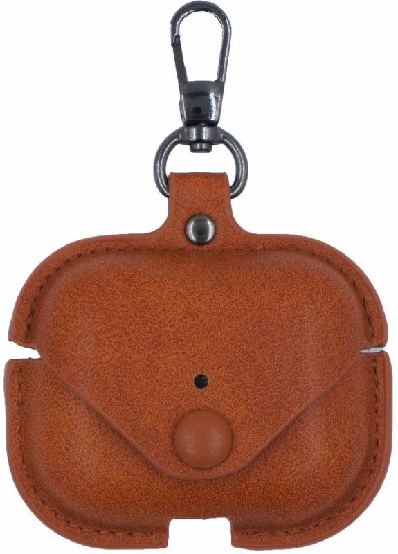 EXECLIEN Leather Latch, Pull String Headphone Case  (Tan)