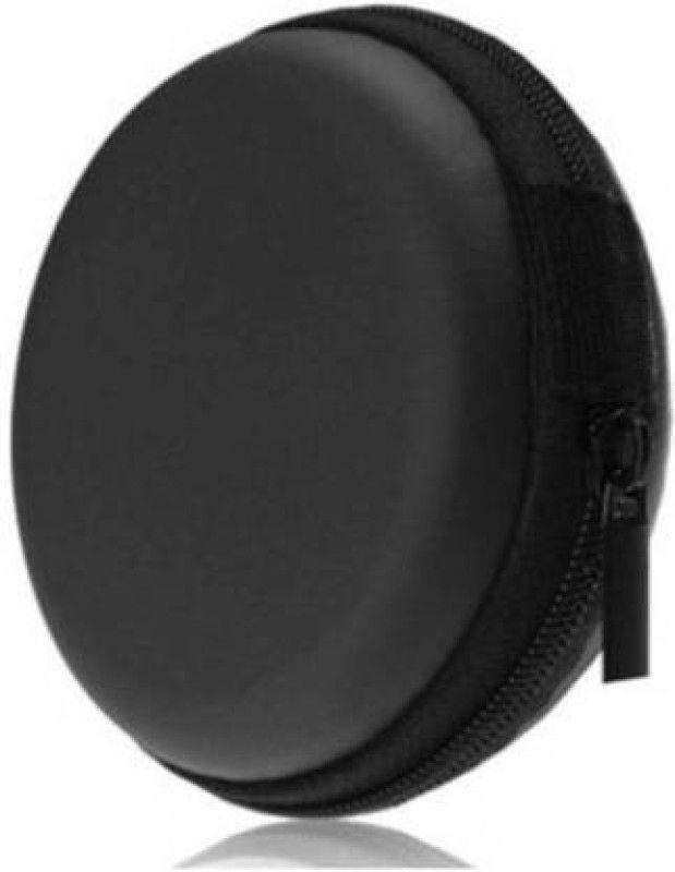GO SHOPS Leather Zipper Headphone Case  (Black)