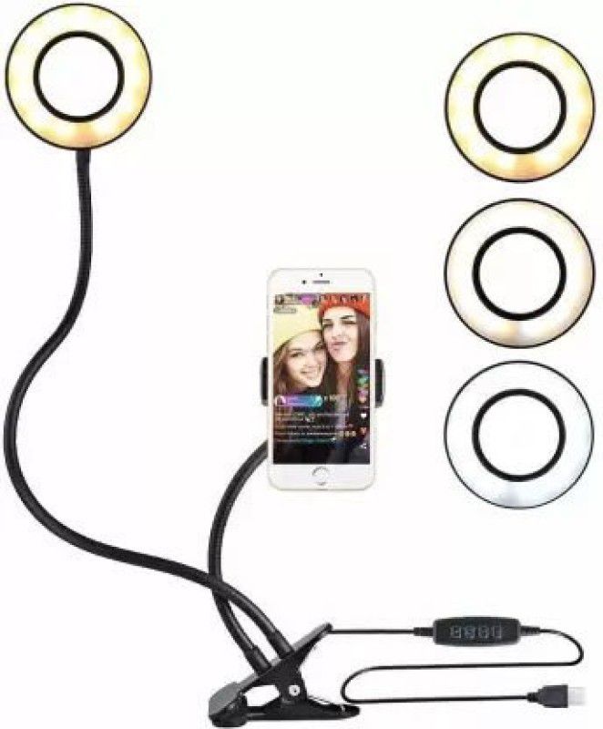 Dilurban Branded Professional Selfie Ring Light and Cell Phone & Webcam Stand for Live Stream and Video Recording Ring Flash Ring Flash  (Black)