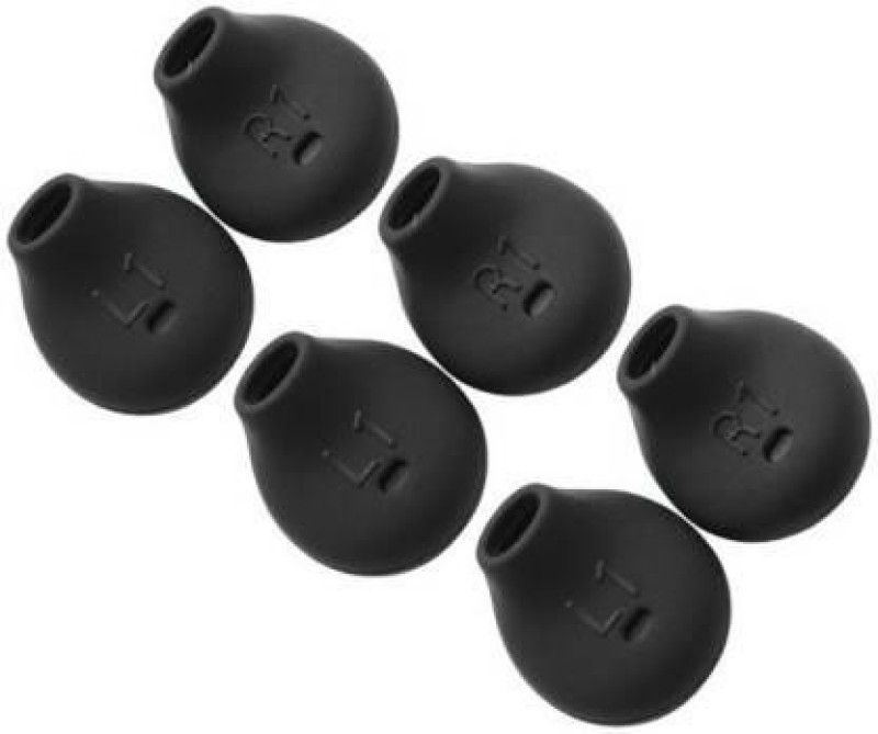 BUMTECH 6 Pcs (3 Pair) Black es Anti-Slip Silicone Replacement Ear Tips In The Ear Headphone Cushion (of , Black) Silicone replacement In The Ear Headphone Cushion (Pack of 3, Black) In The Ear Headphone Cushion  (Pack of 3, Black)