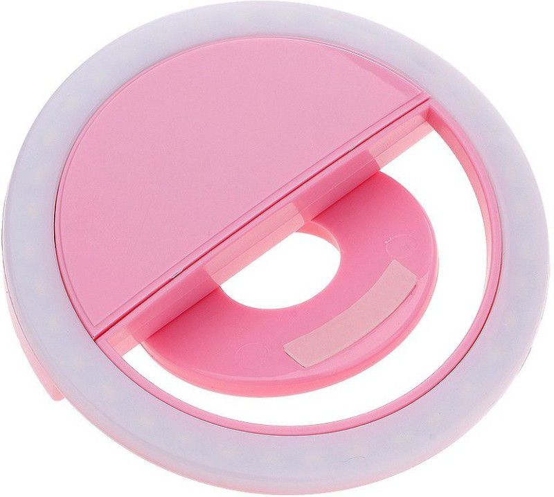 Gabbar ™ Portable Selfie LED Light Ring Flash Night Light for Smartphones-Pink Flash  (Pink)